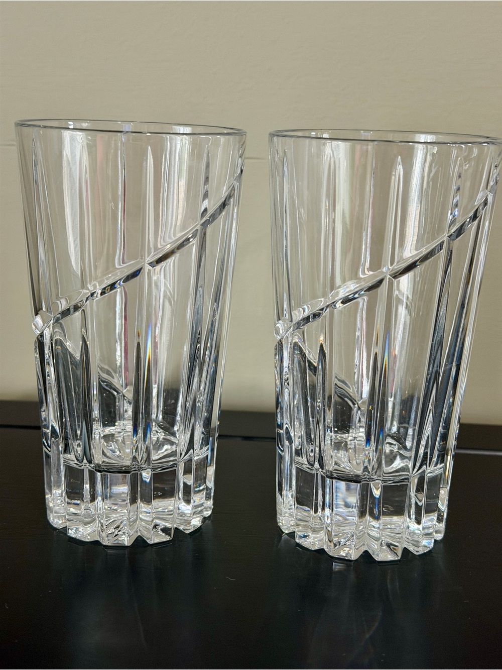Mikasa Crystal Uptown Highball Glass Discontinued Piece Vintage Set Of 2